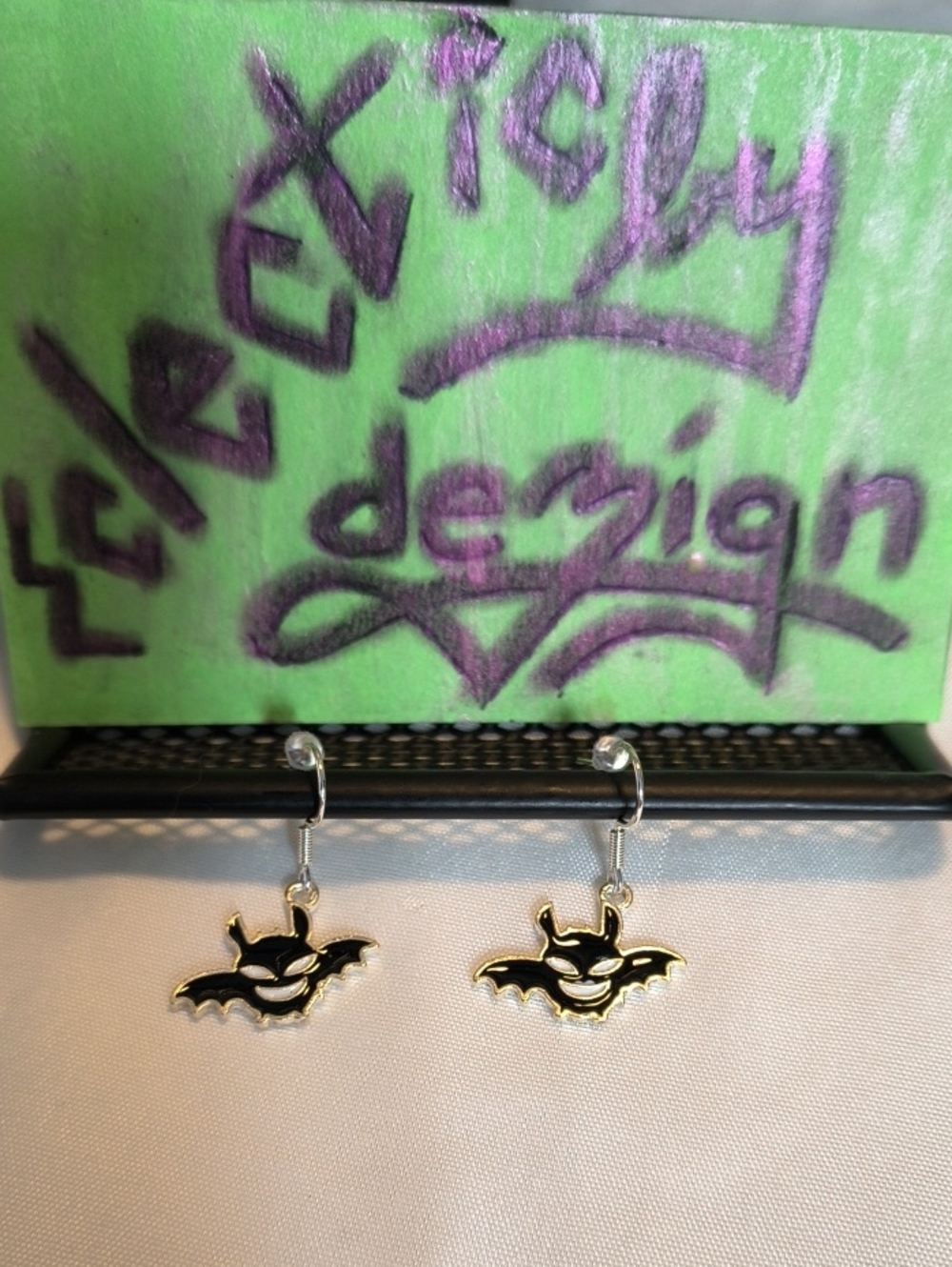 NWT Halloween 365 Black Bat Earrings Spooky Gothic Indie Private Label